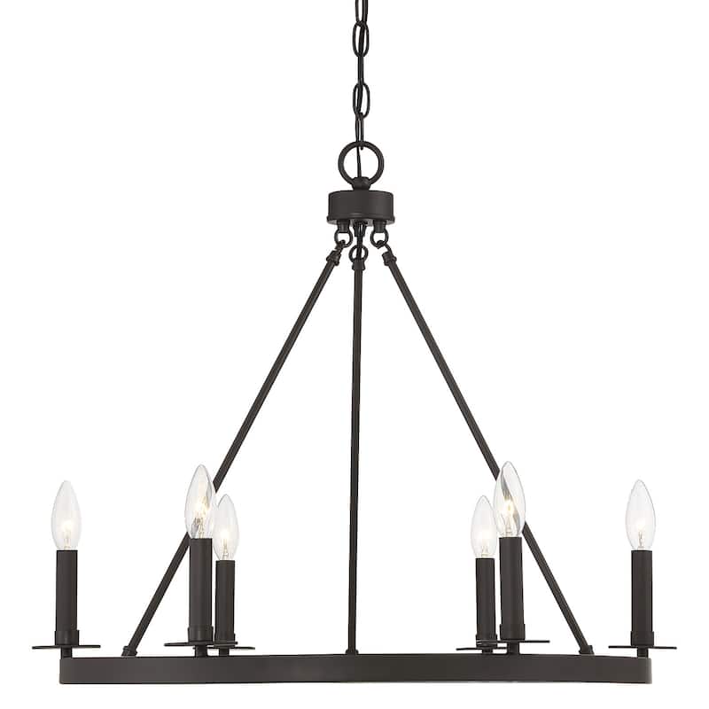 Meridian M10093 6 Light 26" Wide Taper Candle Style Chandelier - Oil Rubbed Bronze