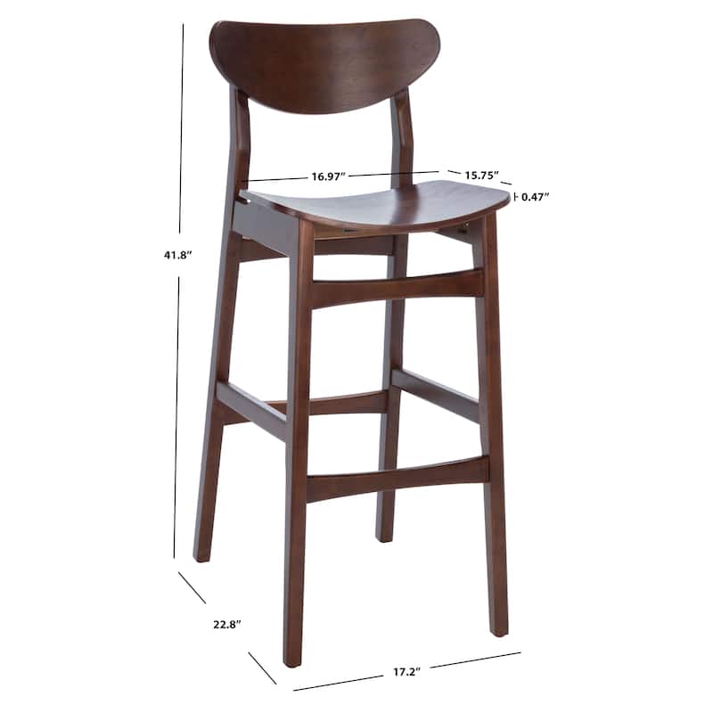 SAFAVIEH Petra Bar Stool - 17" W x 23" D x 42" H - 17Wx23Dx42H