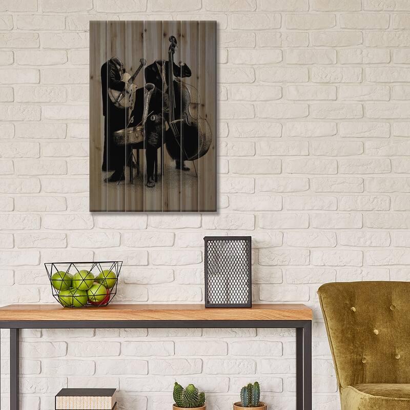 Les Invisibles Print On Wood by Florent Bodart - Multi-Color