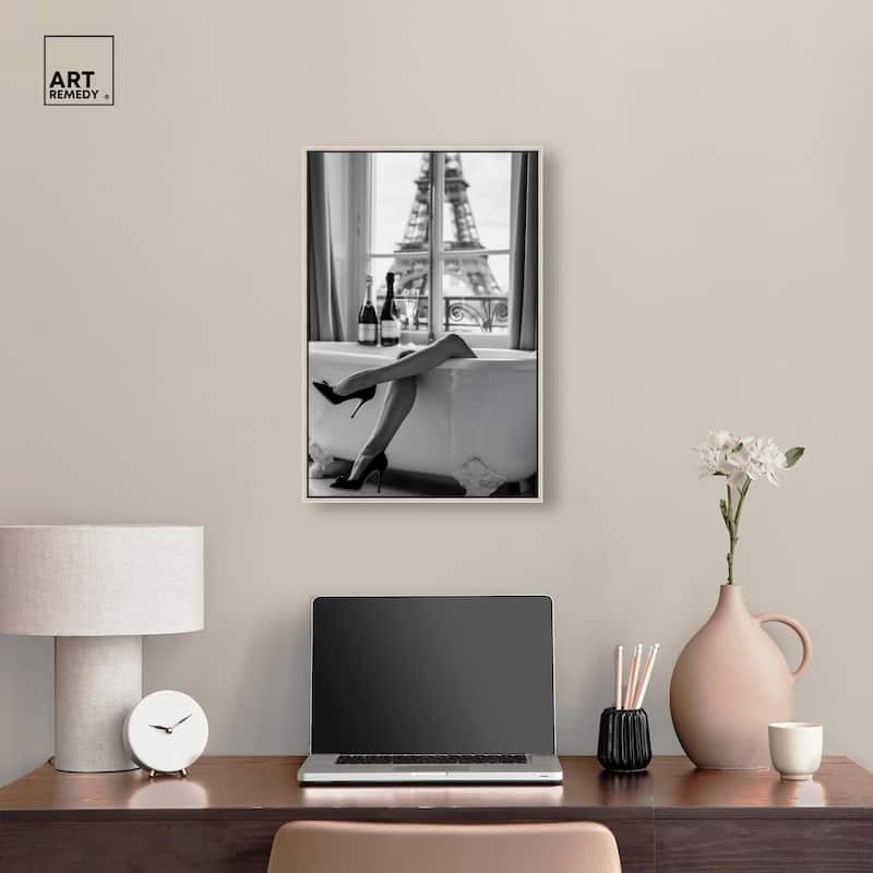 Bathtub Sit Back Glam Canvas by Art Remedy