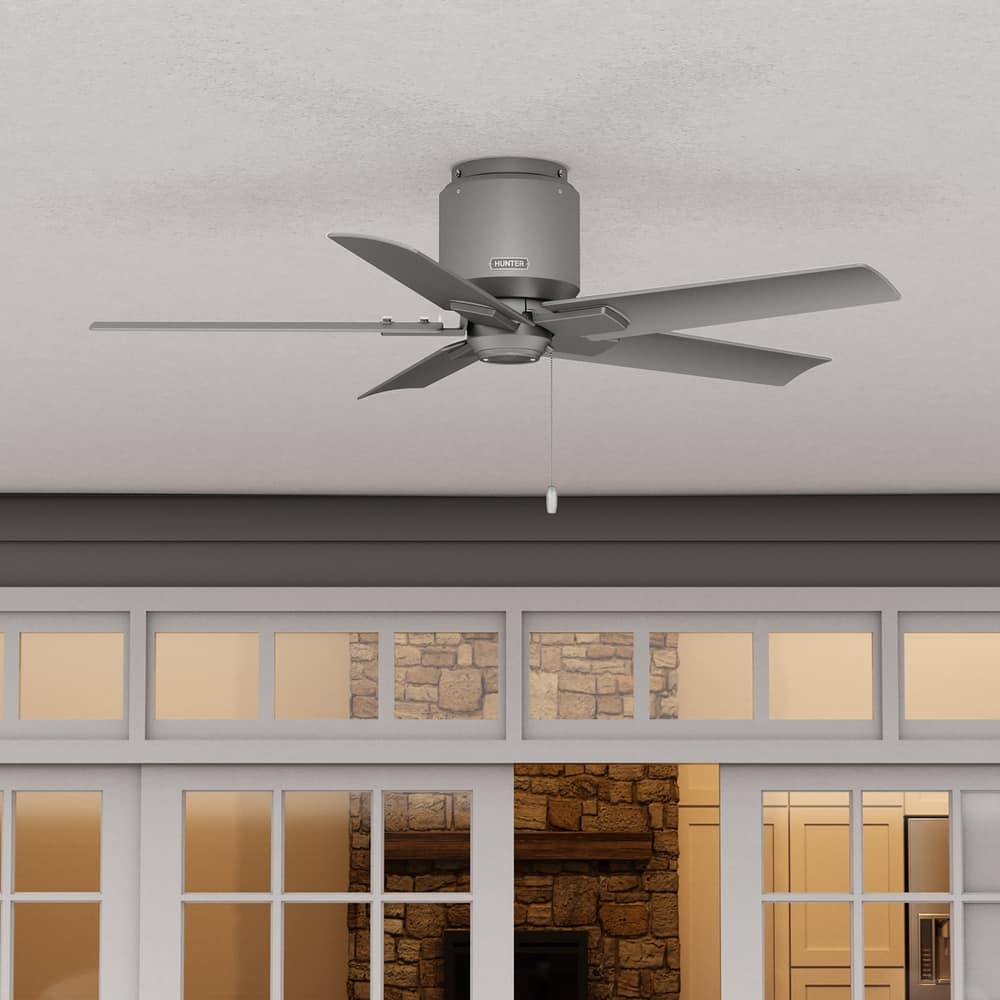 Hunter 44" Terrace Cove Outdoor Low Profile Ceiling Fan and Pull Chain, Damp-Rated