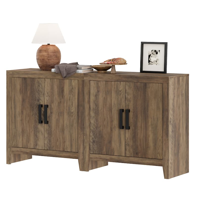 WAMPAT Farmhouse Buffet Cabinet with Door, Kitchen Sideboard for Dining & Living Room