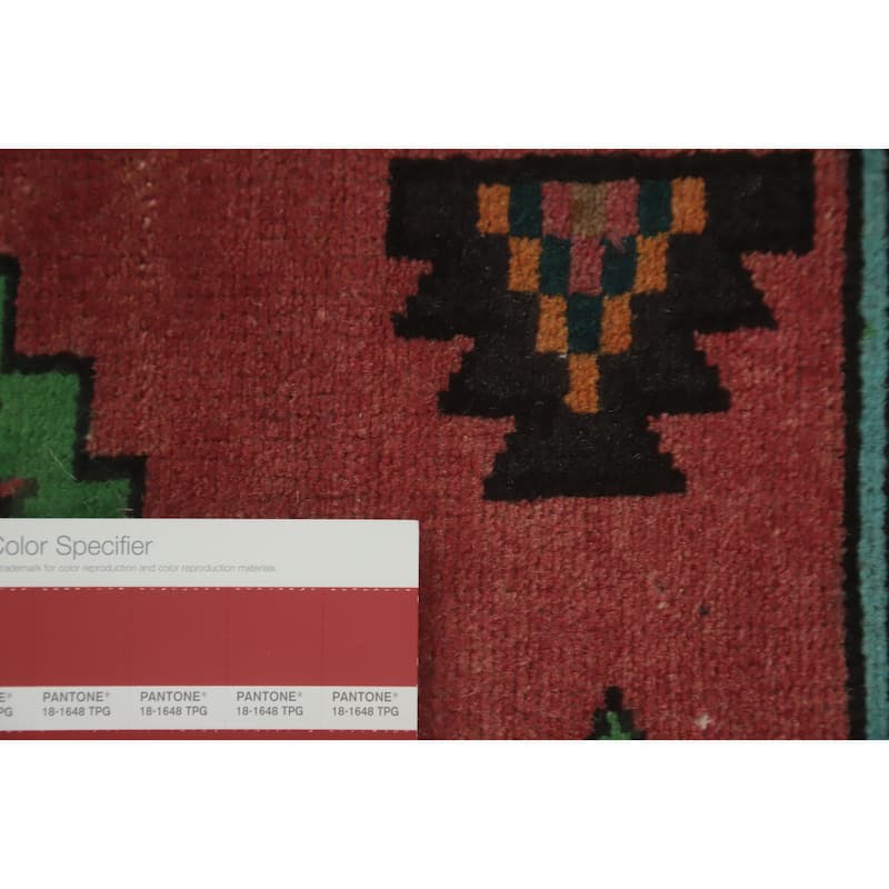 Hand Knotted Oriental 100% Wool Carpet Traditional Tribal Pink Ardebil Runner Rug - 11' 0'' X 3' 2''