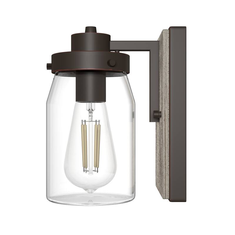 Hunter Devon Park 1-Light Wall Sconce, Rustic, Modern Farmhouse, Damp-Rated