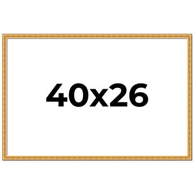 40x26 Frame Gold Real Wood Picture Frame Width 1 inches | Interior