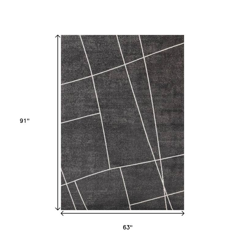 HomeRoots Abstract Modern Rectangle Area Rug - 5' X 8'