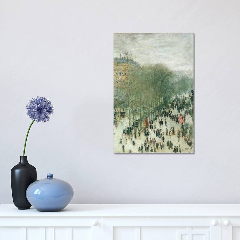 iCanvas "Boulevard des Capucines, 1873-4 " by Claude Monet Canvas Print - 18x12x1.5