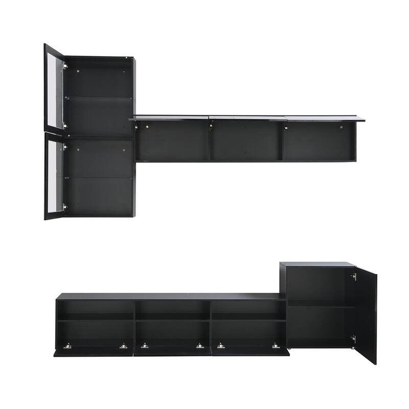 High Gloss TV Stand w/Ample Storage Space,MediaConsole，Versatile