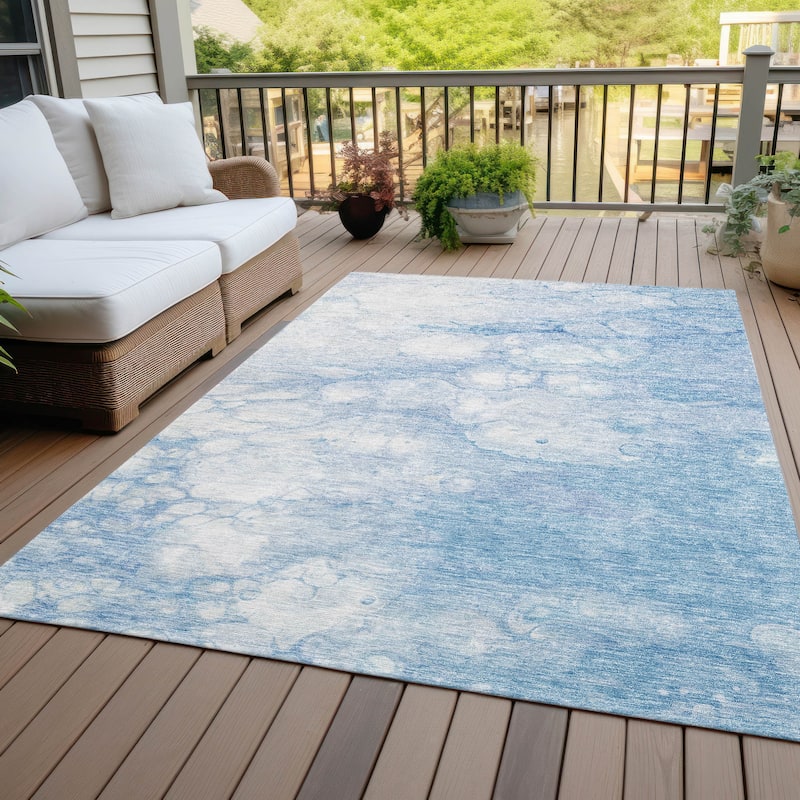 Machine Washable Indoor/ Outdoor Chantille Abstract Modern Rug