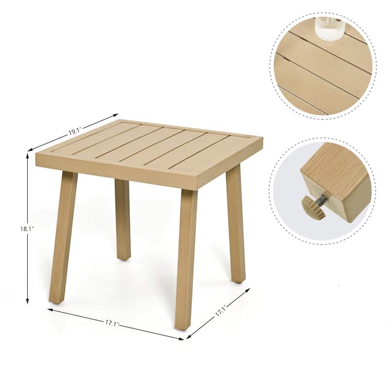 1-Piece Aluminum Outdoor Table with Hand-painted Frame