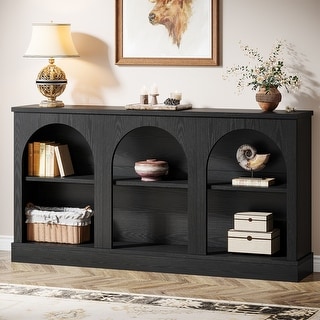 63-Inch Farmhouse Console Table with 3 Tier Storage