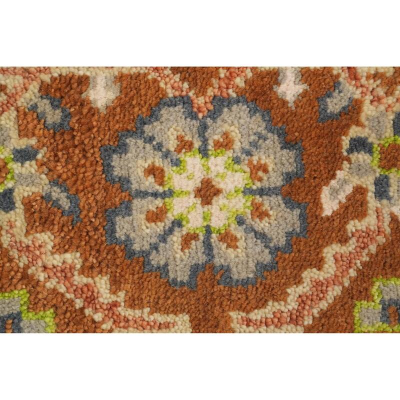 Hand Knotted Oriental 100% Wool Carpet Traditional Geometric Greys & Charcoal Viss Area Rug - 8' 11'' X 6' 0''