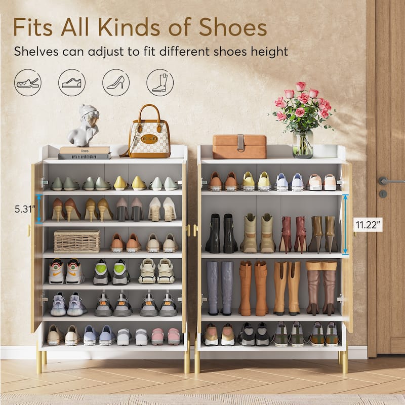 6-tier Slim Shoe Cabinet Storage Entryway for Entryway, Hallway