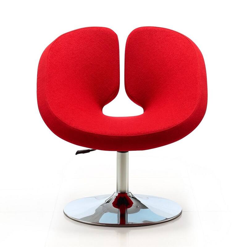Manhattan Comfort Perch Chrome Wool Blend Adjustable Chair (Set of 2)