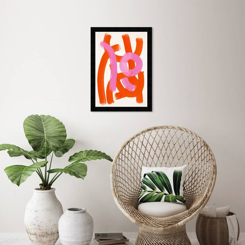 Wynwood Studio Crossing Paths Framed Retro Colorful Abstract Prints