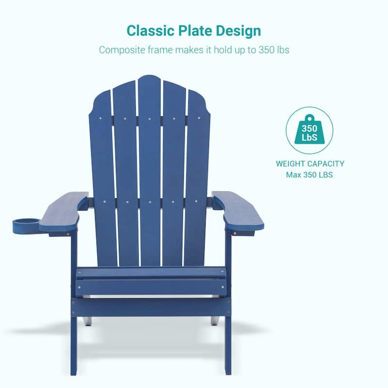 Bonosuki Set of 4 Folding Adirondack Chair Patio Fire Pit Chair