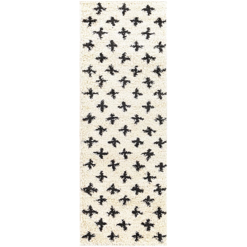 Livabliss Beni Shag Moroccan Dots Area Rug