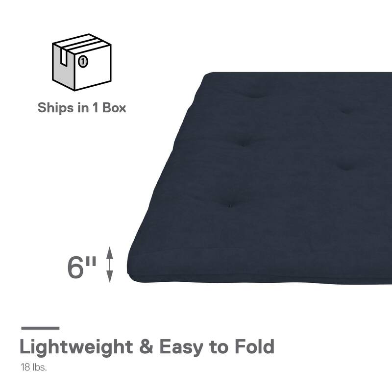 DHP Eve 6 Inch Thermobonded High Density Polyester Fill Futon Mattress