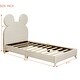 preview thumbnail 14 of 30, Twin Platform Bed with Bear Ear Design - Velvet Upholstery, Durable Wood Frame, Lively Colors for Kids' Bedrooms