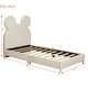 preview thumbnail 14 of 30, Velvet Upholstered Bear Ear Platform Bed, Eye-catching Design