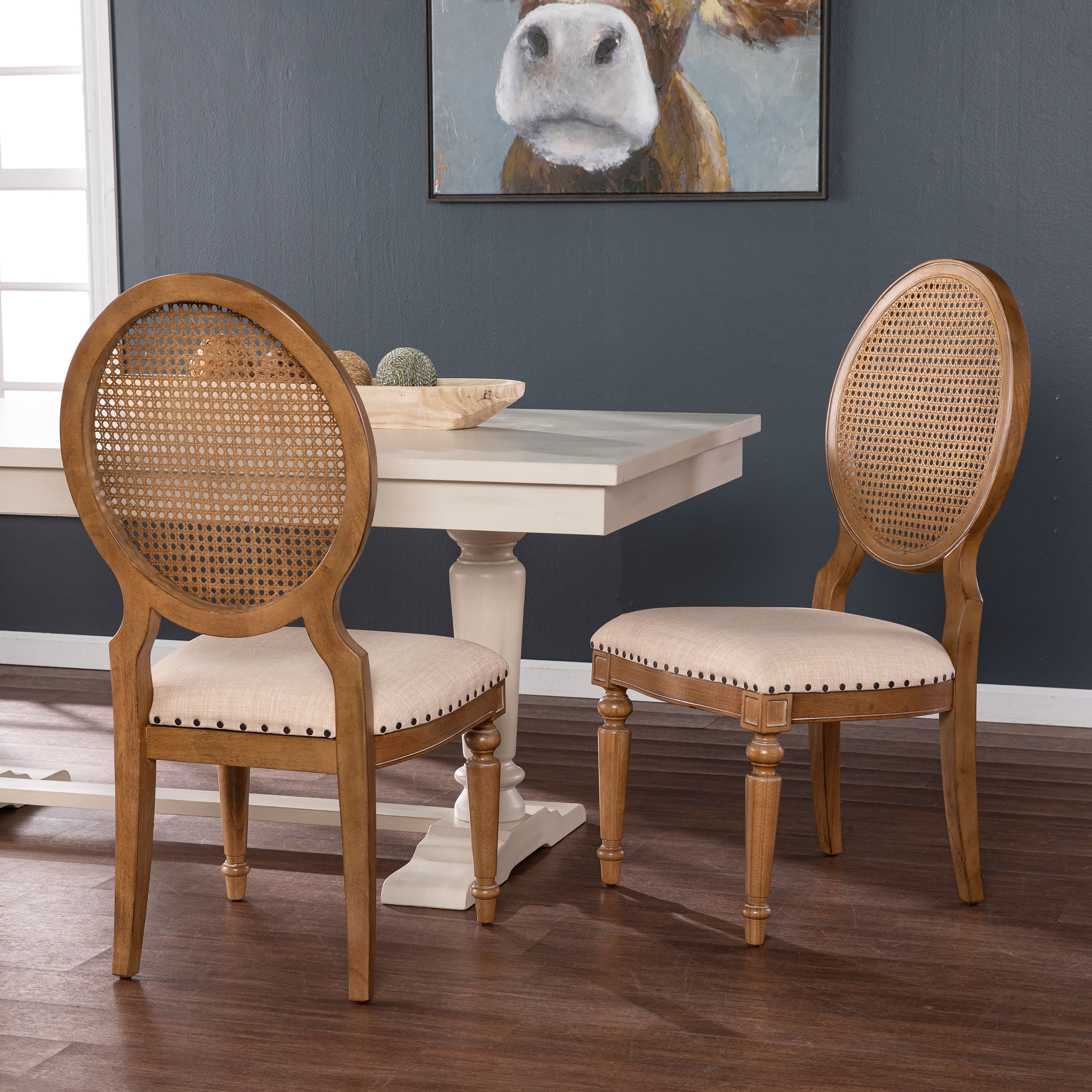 SEI Furniture Elements Oak Cane Back Dining Chairs (Set of 2) On Sale