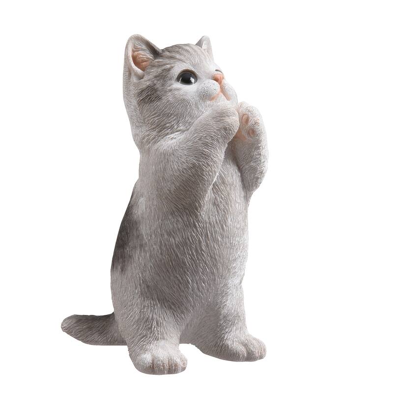 Praying Tabby Kitten Outdoor Garden Statue - 6.75"