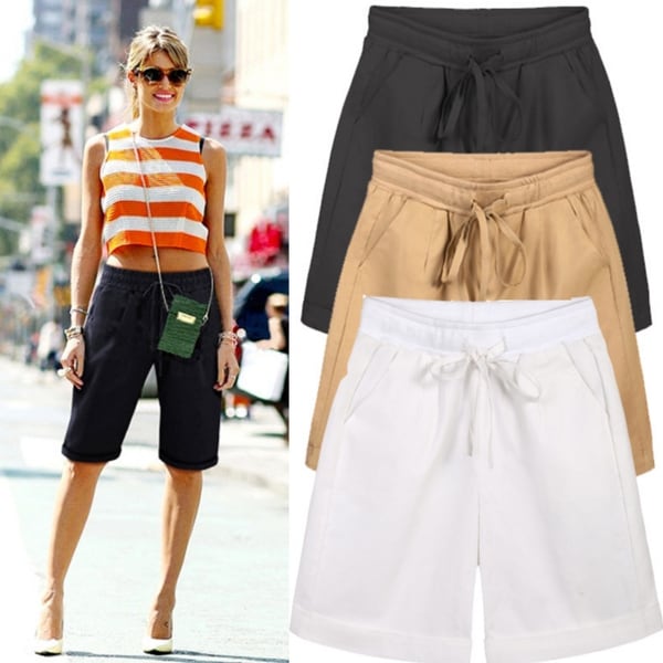 Shop Summer Women S Casual Loose Linen Short Pants Shorts In Plus