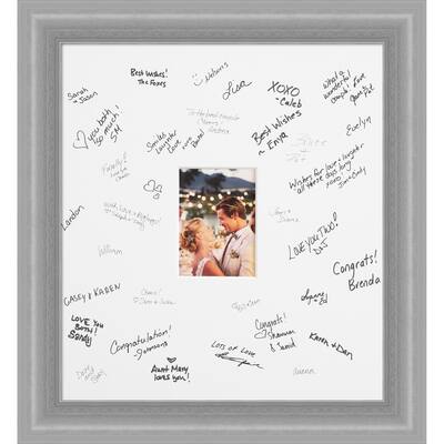 Peak Signature Mat Picture Frame - Autograph Photo Frame Guest Book Alternative for Weddings, Graduations, or Retirement