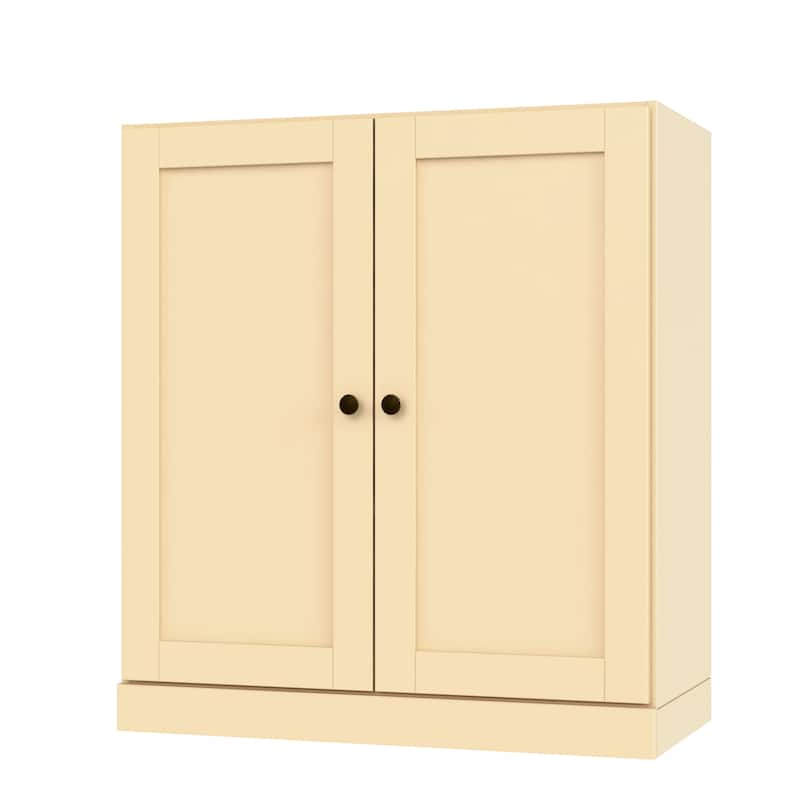 Palace Imports 100% Solid Wood 3-Shelf Bookcase with Shaker Doors and Adjustable Shelves