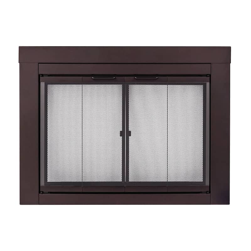 Pleasant Hearth Ascot Fireplace Glass Door Small Black - Small - Clear