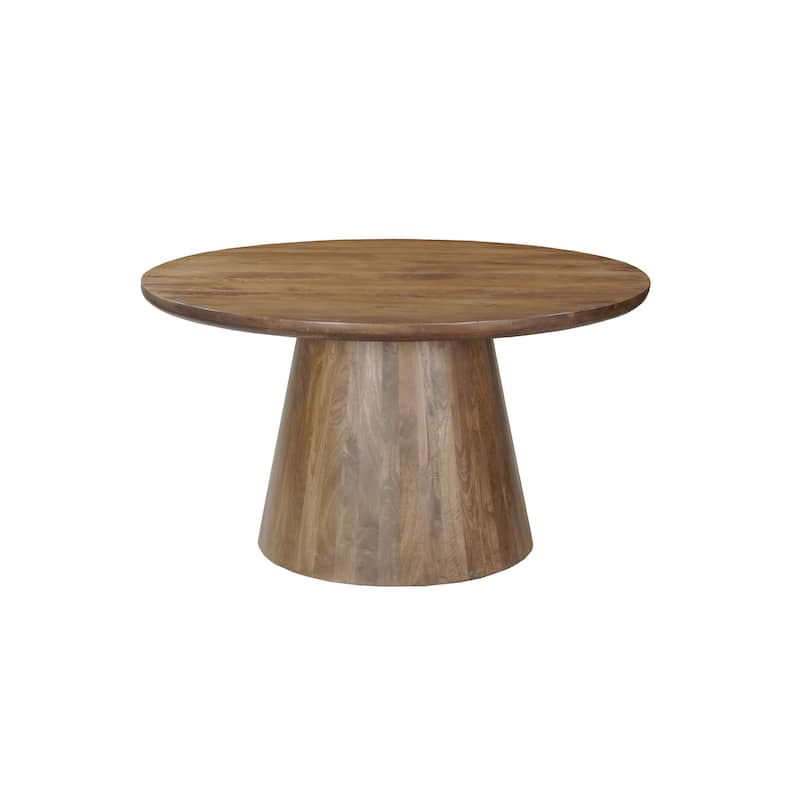 Ava 54" Round Solid Wood Dining Table - Dark Brown