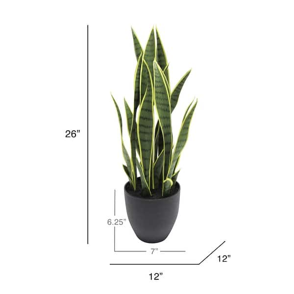 Artificial Sansevieria Snake Plant in Black Pot - Bed Bath & Beyond ...