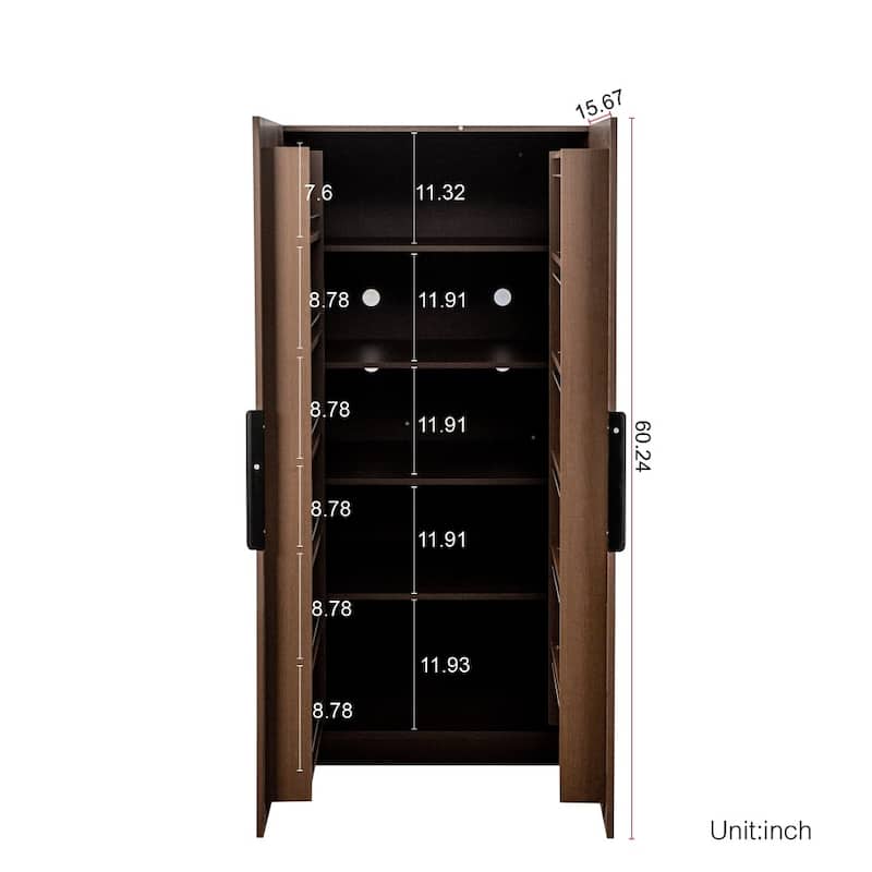 62.99"H Freestanding Kitchen Pantry Cabinet Cupboards Sideboard with Doors & Shelves