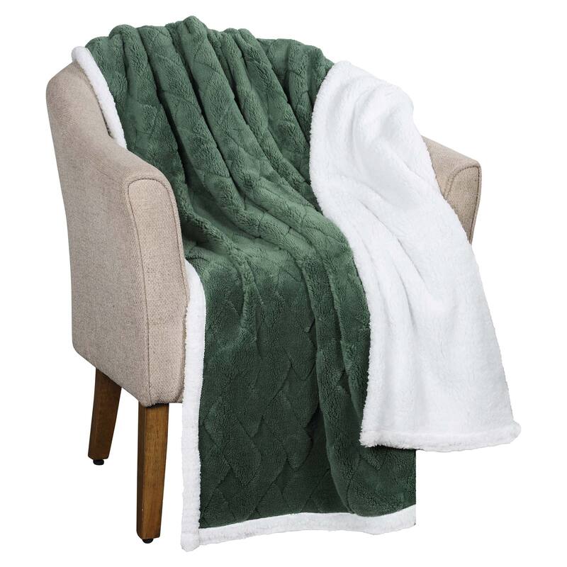 Superior Nuuk Jacquard Lattice Fluffy Sherpa Fleece Blanket