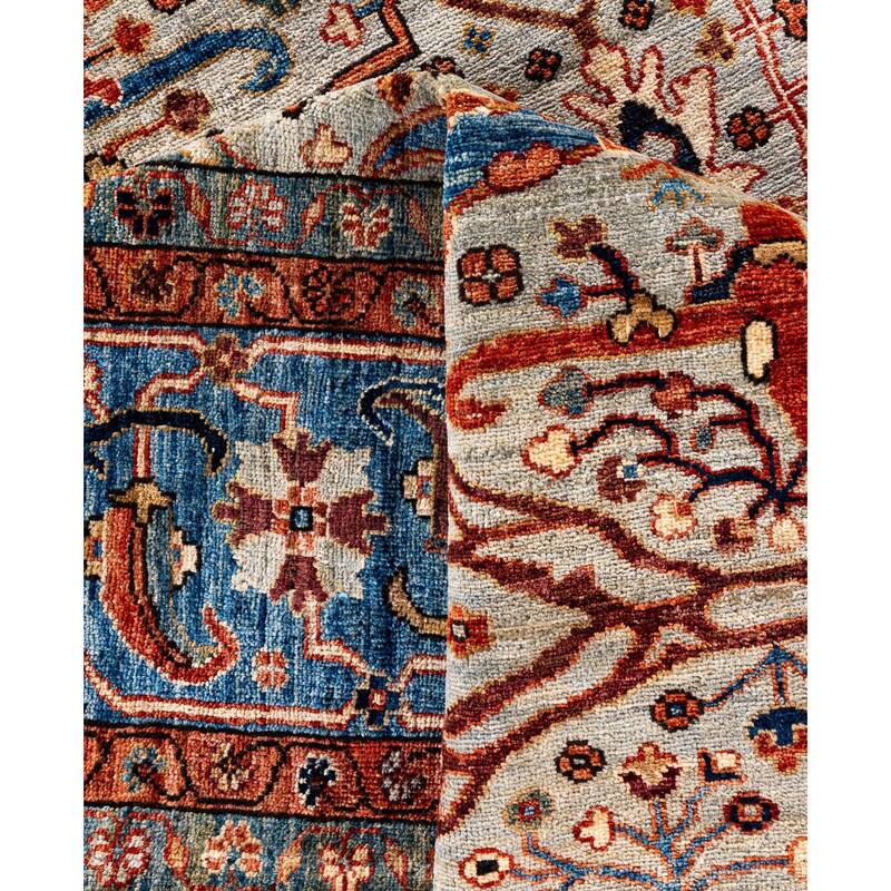Serapi One-of-a-Kind Hand-Knotted Area Rug - Gray - 9' 0" x 11' 10"