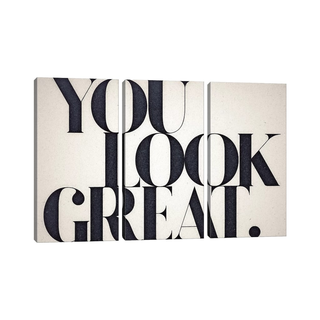 iCanvas "You Look Great" by 33 Broken Bones 3-Piece Canvas Wall Art Set