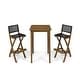 preview thumbnail 4 of 29, Polaris Outdoor 26" Square 3 Piece Wood and Wicker Bar Height Set by Christopher Knight Home