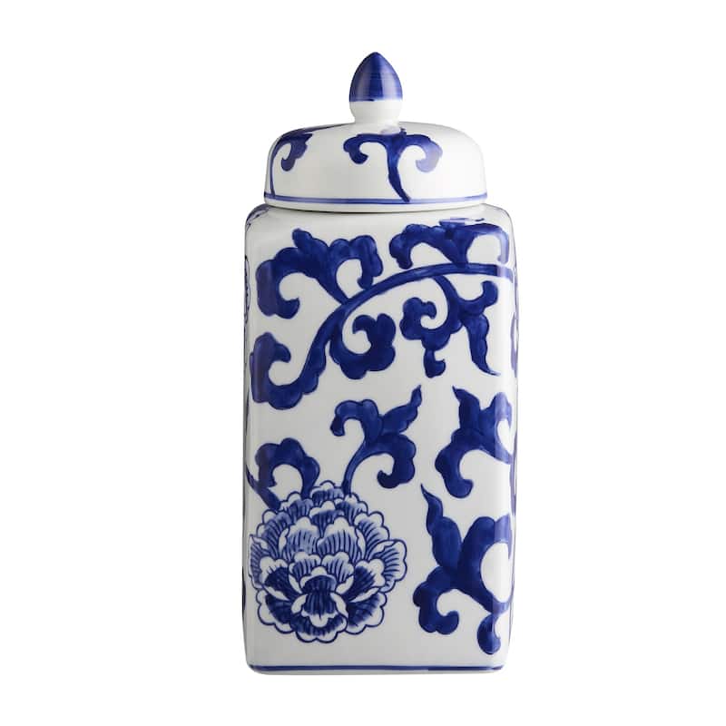 Decorative Porcelain Ginger Jar with Finial Lid