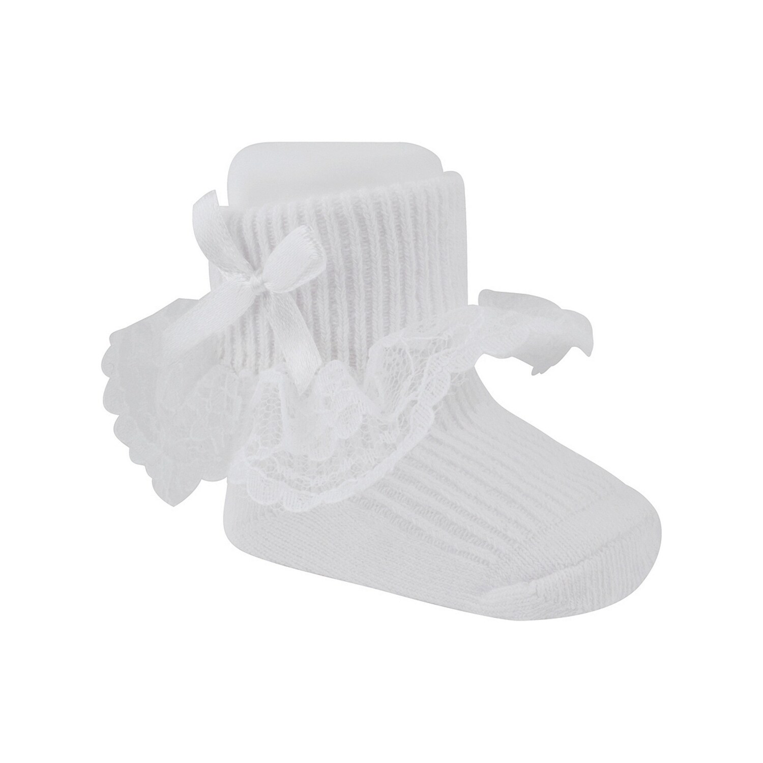 baby socks with lace trim