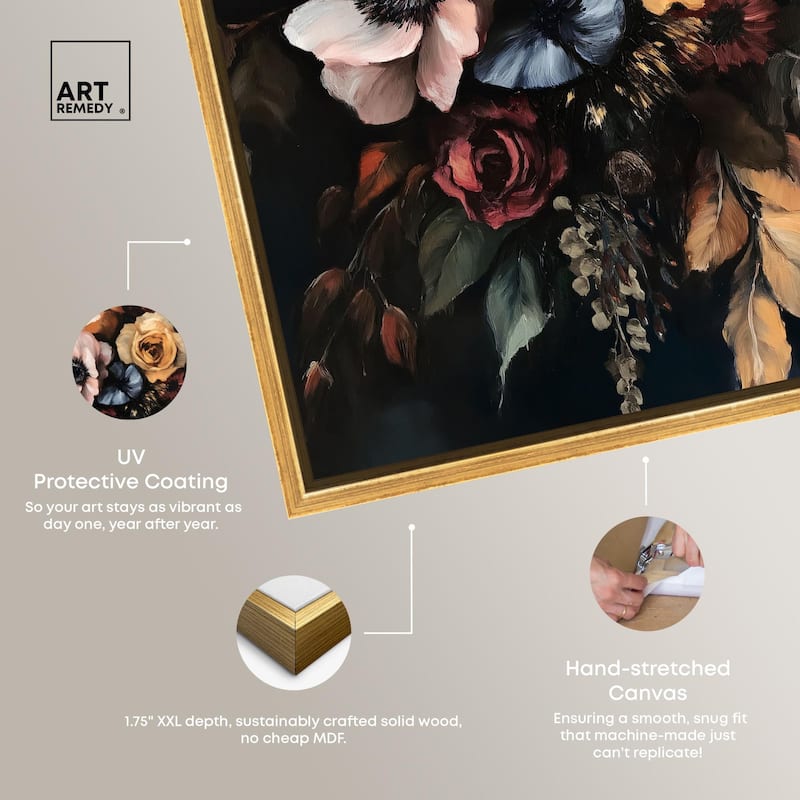 Velvet Night Bloom II Canvas by Art Remedy
