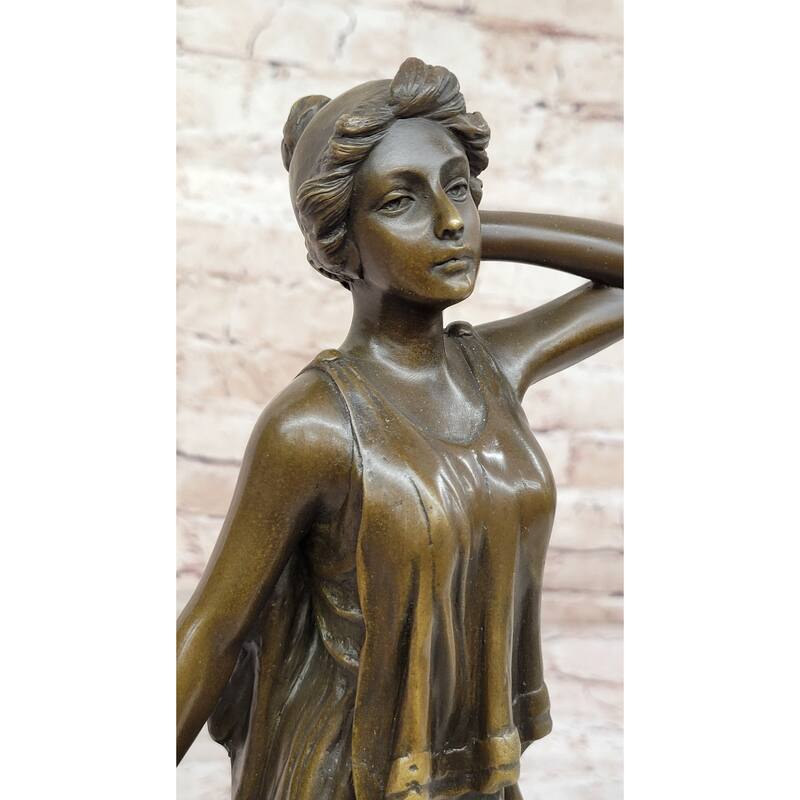Captive Woman Awaits Her Savior - Bronze Sculpture Statue By Villanis On Marble Base
