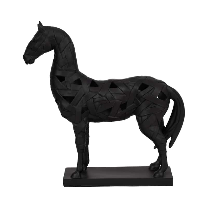 Decorative Objects for Home Decor - Modern Horse Sculpture with Matte Finish - 17", Black - 15" x 4" x 17"