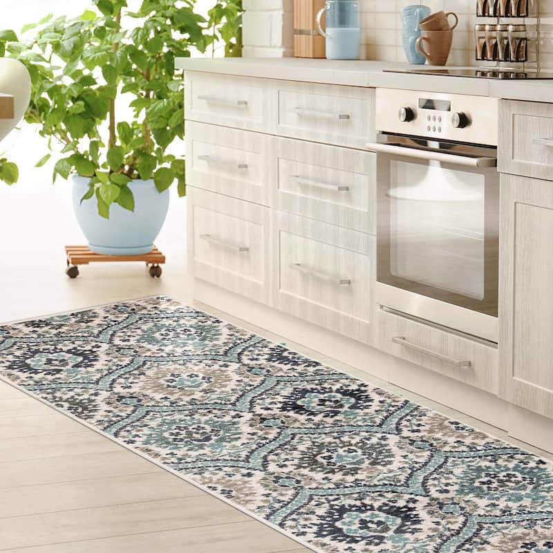 Superior Oriental Traditional Indoor Area Rug - 2' 7" x 10' - Deep Royal