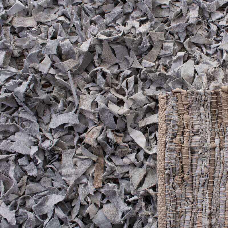SAFAVIEH Handmade Leather Shag Carlijn Modern Decorative Rug