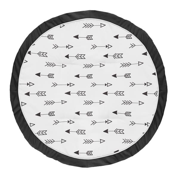 slide 2 of 2, Sweet Jojo Designs Black and White Arrow Black and White Fox Collection Baby Tummy Time Playmat