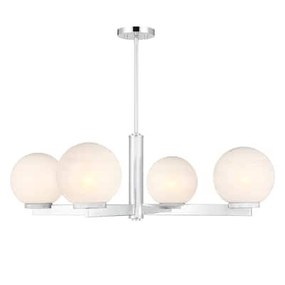 Bellevue SHCH52830 4 Light 38" Wide Chandelier with Strié Glass Shades
