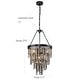 preview thumbnail 11 of 9, 6-Light Modern Contemporary Antique Black Crystal Chandelier - 25.6"H x 15.7"W x 15.7"D