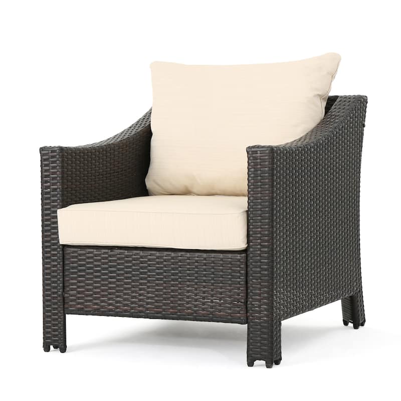 Christopher Knight Home Outdoor Antibes 5-piece Wicker Chat Set with Cushions