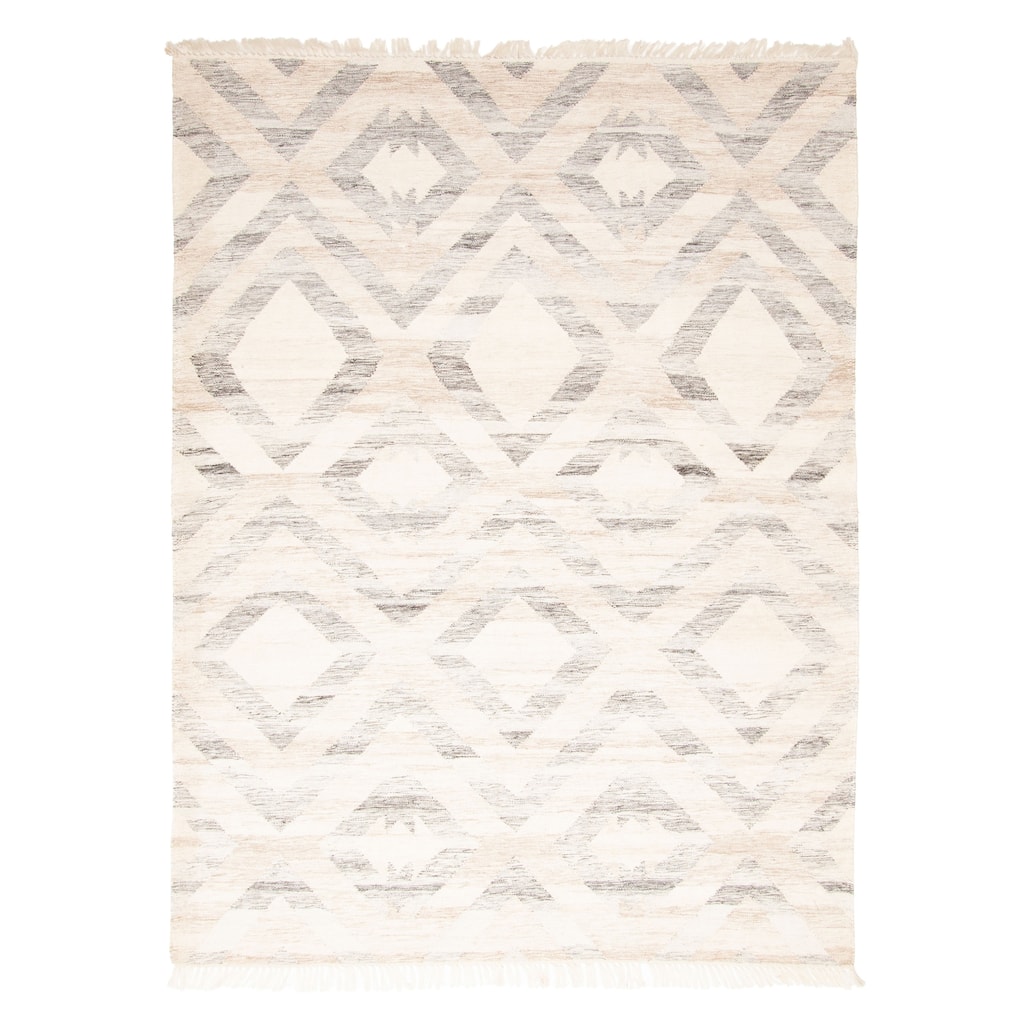 ECARPETGALLERY Flat-Weave Ankara FW Cream Wool Kilim - 5'5 x 7'5