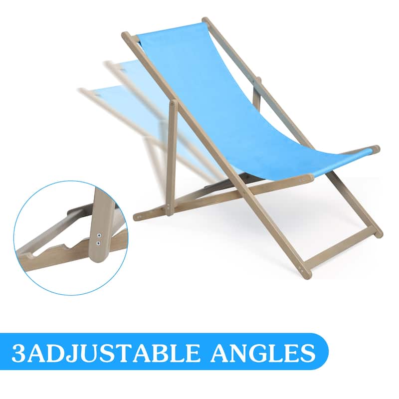 Outdoor Sling Patio Chair Set of 2 Adjustable Folding Lounge Chair